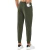 imageNORTHYARD Mens Cotton Athletic Jogger Sweatpants with Zipper Pockets Running Workout Gym Tapered Pants Comfy Lounge PantsArmy Green