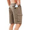 imageNORTHYARD Mens Twill Casual Cotton Cargo Shorts Drawstring Elastic Waist ampamp 6 Pockets Classic Work Shorts for MenDeepkhaki