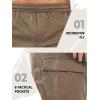 imageNORTHYARD Mens Twill Casual Cotton Cargo Shorts Drawstring Elastic Waist ampamp 6 Pockets Classic Work Shorts for MenDeepkhaki