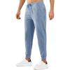 imageNORTHYARD Mens Cotton Athletic Jogger Sweatpants with Zipper Pockets Running Workout Gym Tapered Pants Comfy Lounge PantsGrey Blue