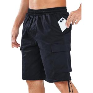 imageNORTHYARD Mens Twill Casual Cotton Cargo Shorts Drawstring Elastic Waist ampamp 6 Pockets Classic Work Shorts for MenBlack