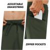 imageNORTHYARD Mens Joggers Pants with Zipper Pockets Tapered Athletic Workout Running Sweatpants for MenArmygreen