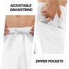 imageNORTHYARD Mens Joggers Pants with Zipper Pockets Tapered Athletic Workout Running Sweatpants for MenWhite