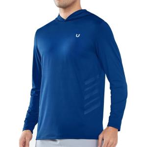 imageNORTHYARD Mens Long Sleeve Hoodie Shirts Sun Protection Fishing Running Swim Rash Guard Lightweight Quick Dry UPF 50 HikingRoyalblue