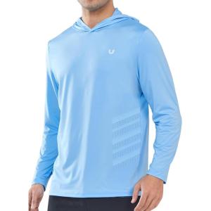imageNORTHYARD Mens Long Sleeve Hoodie Shirts Sun Protection Fishing Running Swim Rash Guard Lightweight Quick Dry UPF 50 HikingSkyblue