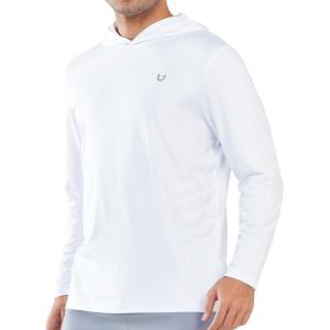 imageNORTHYARD Mens Long Sleeve Hoodie Shirts Sun Protection Fishing Running Swim Rash Guard Lightweight Quick Dry UPF 50 HikingWhite