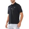 imageNORTHYARD Mens Polo Shirt Quick Dry Sports Golf Shirts Long and Short Sleeve Tennis Pique Shirt Performance Shirts TopsBlack