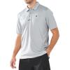 imageNORTHYARD Mens Polo Shirt Quick Dry Sports Golf Shirts Long and Short Sleeve Tennis Pique Shirt Performance Shirts TopsLight Grey