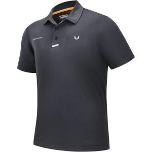 imageNORTHYARD Mens Polo Shirt Quick Dry Sports Golf Shirts Long and Short Sleeve Tennis Pique Shirt Performance Shirts TopsDark Grey