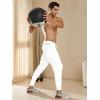 imageNORTHYARD Mens Joggers Pants with Zipper Pockets Lightweight Sweatpants Athletic Running Workout Track Pants for MenWhite