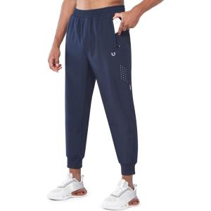 imageNORTHYARD Mens Fleece Joggers Athletic Warm Sweatpants Workout Gym Running Pants Active Winter Thicken Track with PocketsNavy