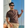 imageNORTHYARD Mens Henley Shirts Casual Short Sleeve Heavy Cotton TShirts Solid Basic Summer Tee TopsDarkbrown
