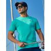 imageNORTHYARD Mens Rash Guard Shirt UPF 50 UV Sun Protection Short Sleeve Athletic TShirts for Men Quick Dry Fishing Beach SwimLakeblue