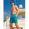 imageNORTHYARD Mens Swim Trunks 5quot Quick Dry Swim Shorts with Mesh Liner Packable for Swimwear Surfing Beach TravelGreen Blue Blocks
