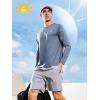 imageNORTHYARD Mens UPF 50 Sun Protection Shirts Long Sleeve Quick Dry Lightweight Shirt Fishing Hiking Rash Guard UV SPFBlueheather