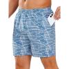 imageNORTHYARD Mens Swim Trunks 5quot Quick Dry Swim Shorts with Mesh Liner Packable for Swimwear Surfing Beach TravelBlue White Lines