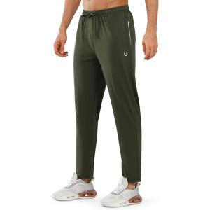 imageNORTHYARD Mens Athletic Track Pants Sweatpants with Zipper Pockets Workout Gym Jogger Pants Open BottomArmygreen