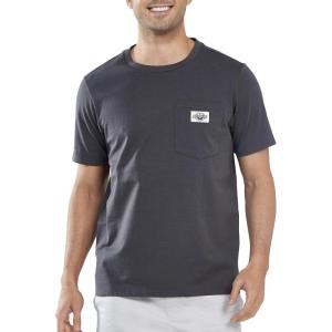 imageNORTHYARD Mens Cotton Shirts Heavyweight Short Sleeve Casual TShirts with Chest Pocket Work WearDarkgrey