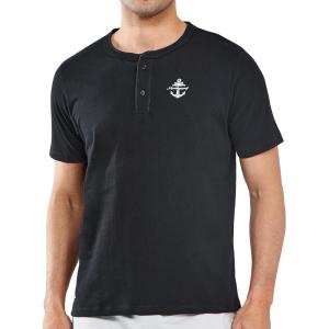 imageNORTHYARD Mens Henley Shirts Casual Short Sleeve Heavy Cotton TShirts Solid Basic Summer Tee TopsBlack