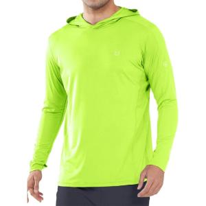 imageNORTHYARD Mens Sun Protection Hoodie Shirts Long Sleeve UPF 50 Rash Guard Swim Fishing Lightweight SPF UV Shirt with HoodNeongreen