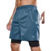 imageNORTHYARD Mens 2 in 1 Workout Shorts 5quot Running Athletic Quick Dry Shorts Gym Sports Basketball Tennis with Phone PocketsGreyblue