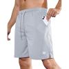 imageNORTHYARD Mens Athletic Tennis Shorts 7 Basketball Running Short with Zipper Pockets Quick Dry Lightweight Workout GymLightgrey