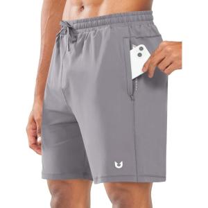 imageNORTHYARD Mens 7quot Gym Shorts Knit Athletic Tennis Shorts for Men with Zipper Pockets for Workout Athletic TrainingStone