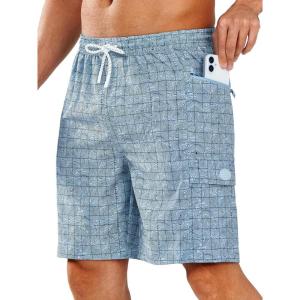 imageNORTHYARD Mens 9quot Board Shorts with 4 Pockets Swim Trunks Swimwear for Men Bathing Suit  No Mesh LinerBlue Contourlines