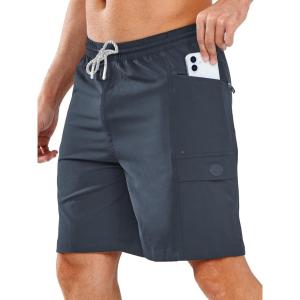 imageNORTHYARD Mens 9quot Board Shorts with 4 Pockets Swim Trunks Swimwear for Men Bathing Suit  No Mesh LinerCool Grey