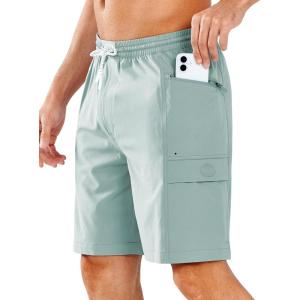 imageNORTHYARD Mens 9quot Board Shorts with 4 Pockets Swim Trunks Swimwear for Men Bathing Suit  No Mesh LinerIce Blue