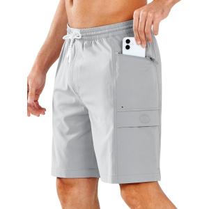 imageNORTHYARD Mens 9quot Board Shorts with 4 Pockets Swim Trunks Swimwear for Men Bathing Suit  No Mesh LinerLightgrey