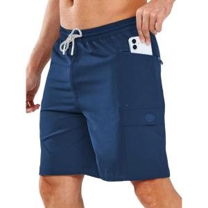 imageNORTHYARD Mens 9quot Board Shorts with 4 Pockets Swim Trunks Swimwear for Men Bathing Suit  No Mesh LinerRoyal Blue