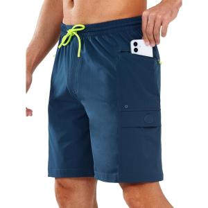 imageNORTHYARD Mens 9quot Board Shorts with 4 Pockets Swim Trunks Swimwear for Men Bathing Suit  No Mesh LinerSeablue