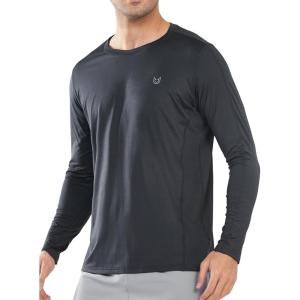 imageNORTHYARD Mens Sun Protection Shirts Long Sleeve UPF 50 Rash Guard Swim Shirt Athletic Running UV Fishing Hiking SPFBlack