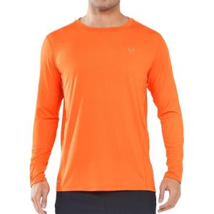 imageNORTHYARD Mens Sun Protection Shirts Long Sleeve UPF 50 Rash Guard Swim Shirt Athletic Running UV Fishing Hiking SPFOrange