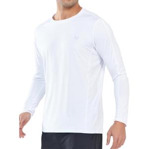imageNORTHYARD Mens Sun Protection Shirts Long Sleeve UPF 50 Rash Guard Swim Shirt Athletic Running UV Fishing Hiking SPFWhite