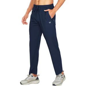 imageNORTHYARD Mens Athletic Pants Running Workout Joggers Lightweight Gym Jogging Track Casual Sweatpants with Zipper PocketsNavy