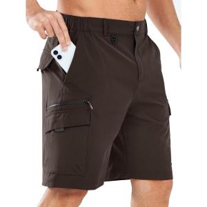 imageNORTHYARD Mens Casual Cargo Shorts 9quot Golf Athletic Classic Work Stretch Hiking Lightweight Quick Dry Outdoor Travel FishingBrown