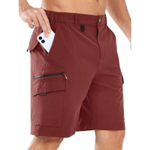 imageNORTHYARD Mens Casual Cargo Shorts 9quot Golf Athletic Classic Work Stretch Hiking Lightweight Quick Dry Outdoor Travel FishingWine