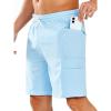 imageNORTHYARD Mens Swim Trunks Board Shorts 9 Inch Bathing Suit Swimwear Quick Dry Beach Short with Zipper Pocket  No Mesh LinerSkyblue
