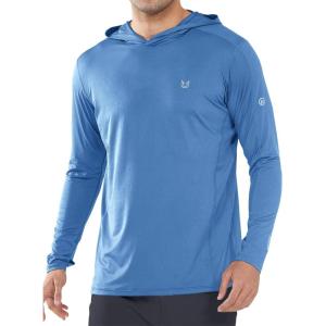 imageNORTHYARD Mens Sun Hoodie Shirts Long Sleeve Rash Guard Fishing Shirt with Hood Swim UPF 50 Hiking SPF UV Lightweight HoodedGreyblue