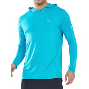 imageNORTHYARD Mens Sun Hoodie Shirts Long Sleeve Rash Guard Fishing Shirt with Hood Swim UPF 50 Hiking SPF UV Lightweight HoodedLakeblue