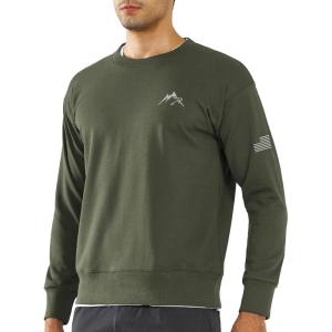 imageNORTHYARD Mens Crewneck Sweatshirt Long Sleeve Cotton Pullover Sweatshirts Casual Workout Athletic Sport Gym ShirtArmygreen