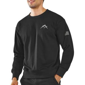 imageNORTHYARD Mens Crewneck Sweatshirt Long Sleeve Cotton Pullover Sweatshirts Casual Workout Athletic Sport Gym ShirtBlack