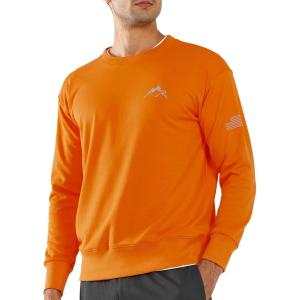 imageNORTHYARD Mens Crewneck Sweatshirt Long Sleeve Cotton Pullover Sweatshirts Casual Workout Athletic Sport Gym ShirtOrange