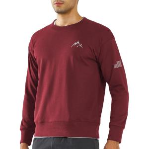 imageNORTHYARD Mens Crewneck Sweatshirt Long Sleeve Cotton Pullover Sweatshirts Casual Workout Athletic Sport Gym ShirtWinered