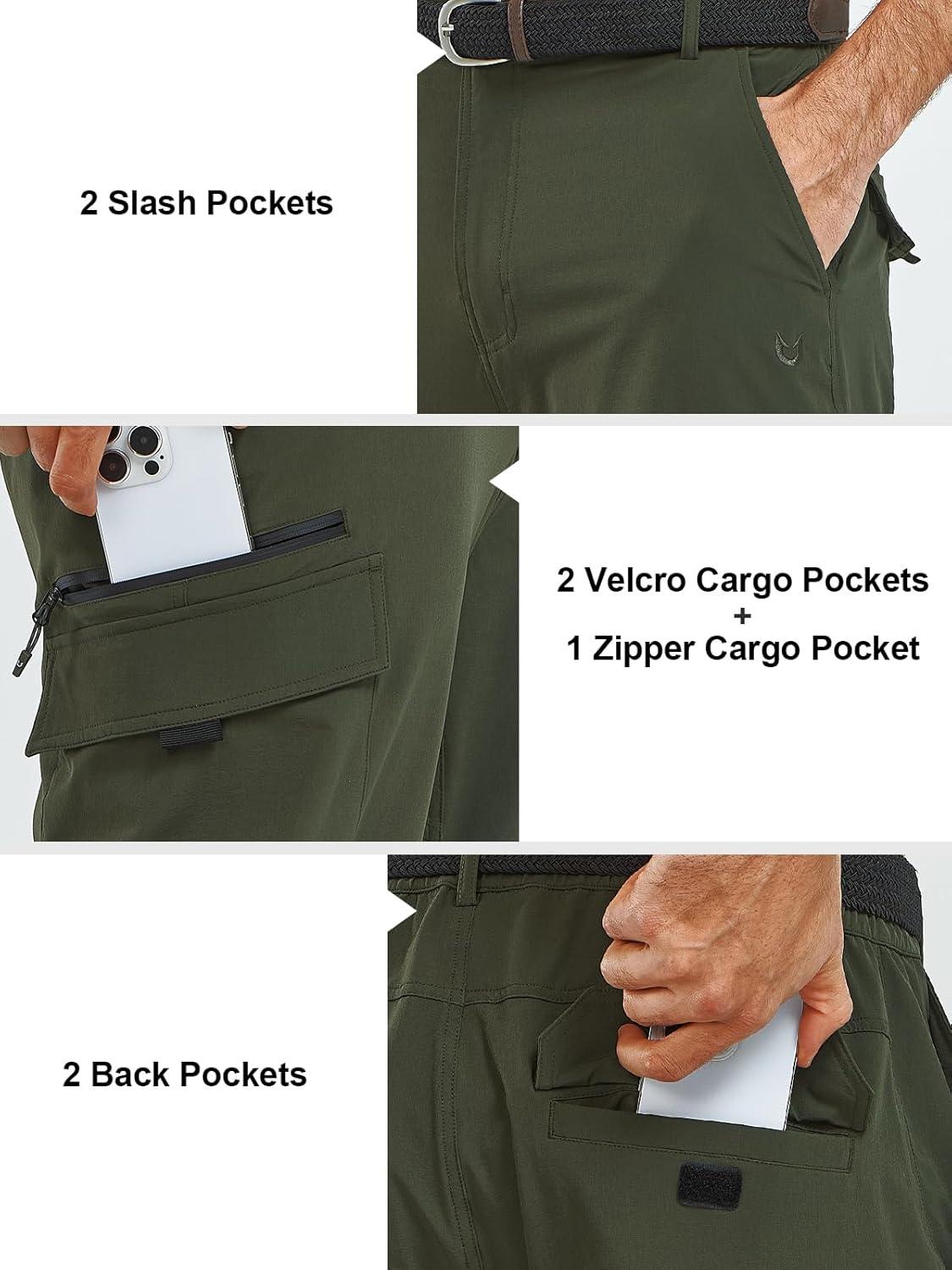 imageNORTHYARD Mens Cargo Hiking Pants Lightweight Quick Dry Outdoor Fishing Travel Active Sweatpants with Multi PocketsArmy Green