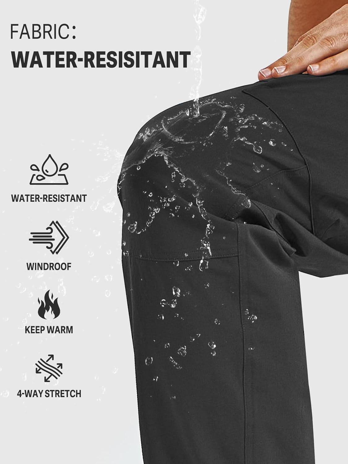 imageNORTHYARD Mens Cargo Hiking Pants Lightweight Quick Dry Outdoor Fishing Travel Active Sweatpants with Multi PocketsBlack