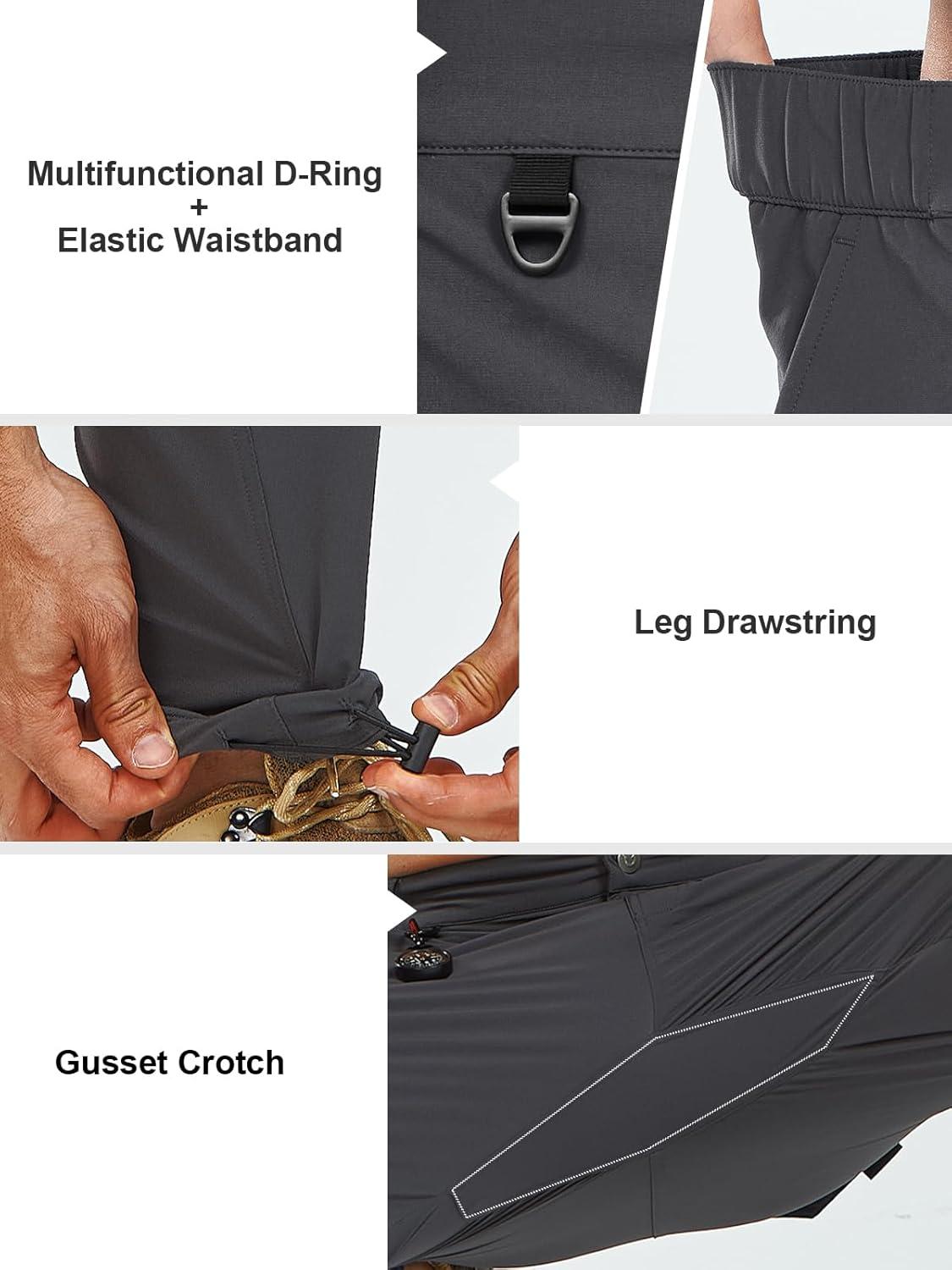 imageNORTHYARD Mens Cargo Hiking Pants Lightweight Quick Dry Outdoor Fishing Travel Active Sweatpants with Multi PocketsDark Grey