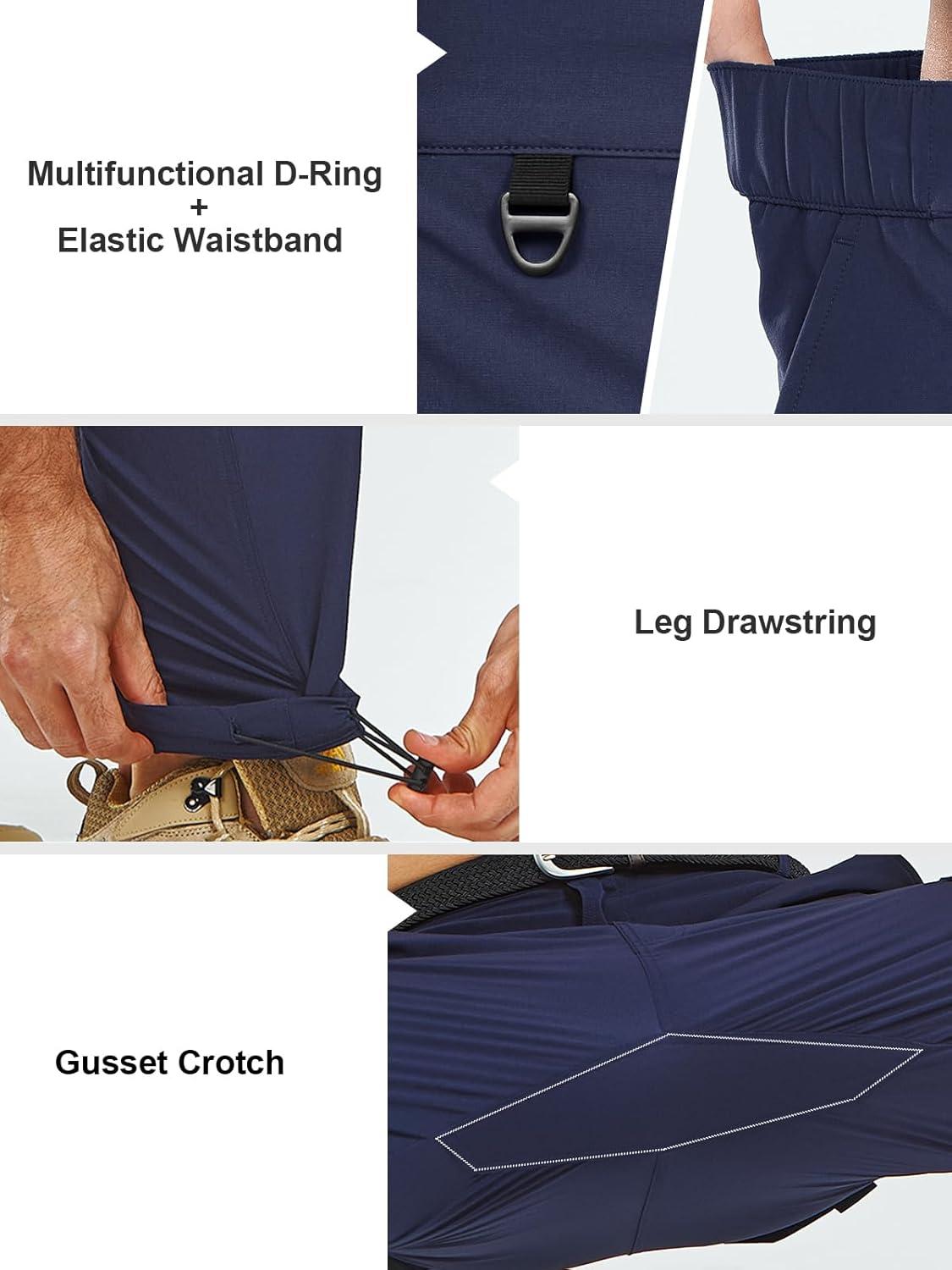 imageNORTHYARD Mens Cargo Hiking Pants Lightweight Quick Dry Outdoor Fishing Travel Active Sweatpants with Multi PocketsNavy
